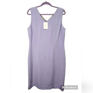 NWT 100% Silk Sleeveless Purple Sheath Dress Fully Lined Size 12 (Easter)